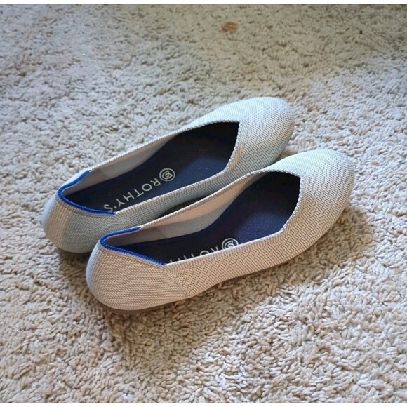Rothy's The Flat Sz 9 Light Gray Knit Washable Round Toe Ballet Lagenlook EUC - Picture 6 of 11
